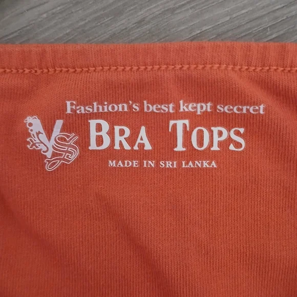 Vintage Early 2000s Y2K Victoria's Secret Strapless Cotton Bra Top Small Orange - Picture 3 of 6